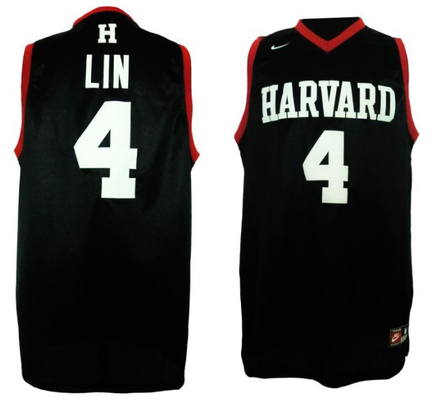  NCAA Harvard University 4 Jeremy Lin Swingman Blue Jerseys